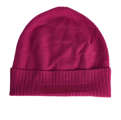 Givenchy Logo Embroidered Beanie Hat, front view